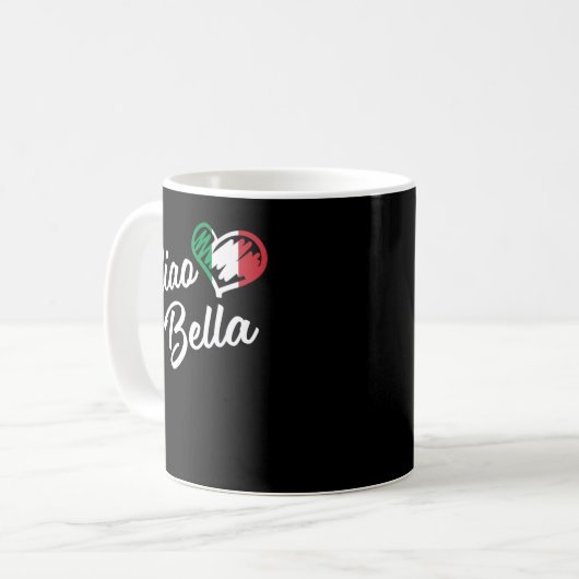Ciao Bella - Italienisch Hello Beautiful Geschenk Kaffeetasse (Vorderseite Links)