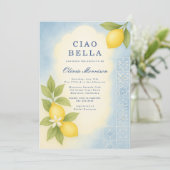 Ciao Bella Italienische QR-Code-Junggesellinnenabs Einladung (Stehend Vorderseite)