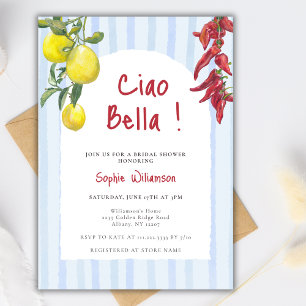 Ciao Bella Italienische Zitronen Streifen Brautpar Einladung