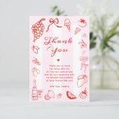 Ciao Bella Italienisches Handgezeichnetes Brautpar Dankeskarte (Stehend Vorderseite)