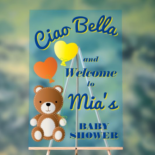 Ciao Bella Junge Babydusche Acrylschild (Neutral)