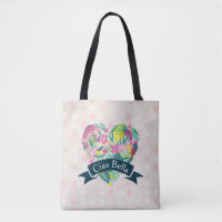 Ciao Bella Niedliches Blumenherz auf rosa Kreise