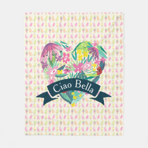 Ciao Bella Niedliches Blumenherz mit tropischen Bl Fleecedecke