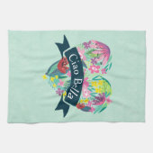 Ciao Bella Niedliches Blumenherz mit tropischen Bl Geschirrtuch (Horizontal)