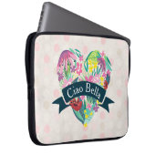Ciao Bella Niedliches Blumenherz mit tropischen Bl Laptopschutzhülle (Vorne Rechts)