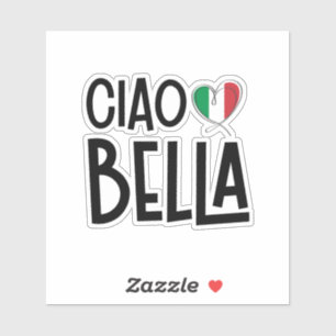 Ciao Bella - Niedliches Italien Herz Aufkleber