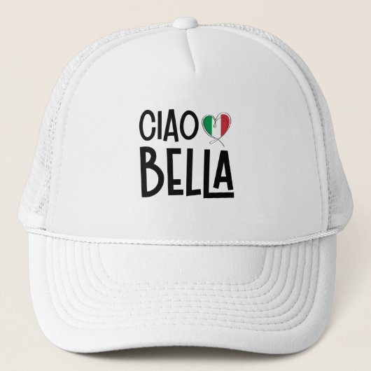 Ciao Bella - Niedliches Italien Herz Truckerkappe (Vorderseite)