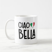 Ciao Bella - Niedliches italienisches Flaggenherz Kaffeetasse (Links)