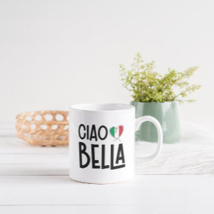 Ciao Bella - Niedliches italienisches Flaggenherz Kaffeetasse