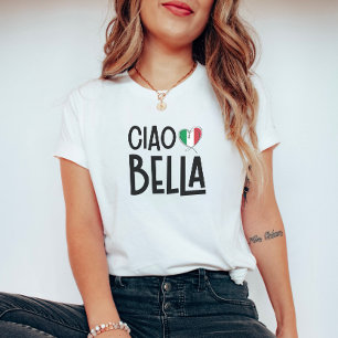 Ciao Bella - Niedliches italienisches Flaggenherz T-Shirt