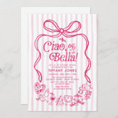 Ciao Bella Pink Brautparty Einladung (Vorne/Hinten)