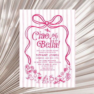 Ciao Bella Pink Brautparty Einladung