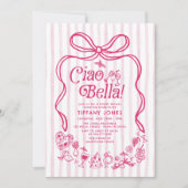 Ciao Bella Pink Brautparty Einladung (Vorderseite)