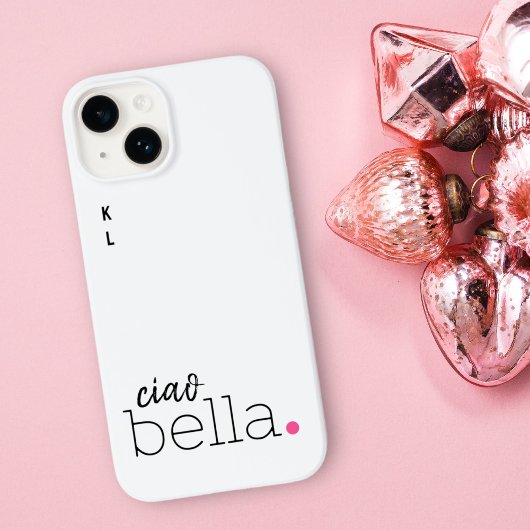 Ciao Bella Pink Dot Monogram Italian Black & White Case-Mate iPhone Hülle