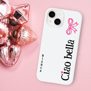 Ciao Bella Pink Herz Ribbon Name Italienisches Ske Case-Mate iPhone 14 Hülle