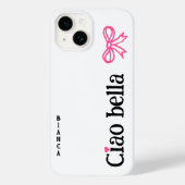 Ciao Bella Pink Herz Ribbon Name Italienisches Ske Case-Mate iPhone Hülle (Rückseite)