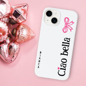 Ciao Bella Pink Herz Ribbon Name Italienisches Ske Case-Mate iPhone Hülle