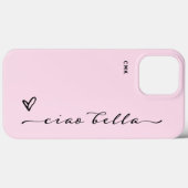 Ciao Bella | Pink Italian Modern Script with Heart Case-Mate iPhone Hülle (Back (Horizontal))