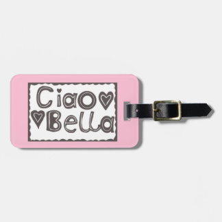 Ciao Bella Pink und Black Luggage Tag Gepäckanhänger