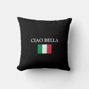 CIAO BELLA Schwarz ITALIEN FLAGGE Kissen