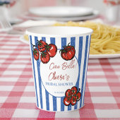 Ciao bella tomato stripes Italian bridal shower Pappbecher