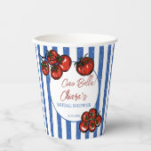 Ciao bella tomato stripes Italian bridal shower Pappbecher (Vorderseite)