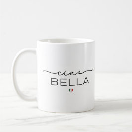 Ciao Bella - Typograpgie mit italienischem Herzen Kaffeetasse