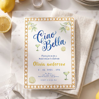 Ciao Bella Zitrone Zitrus Italienische Hochzeitsdu Einladung