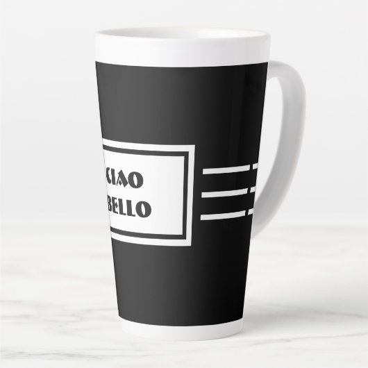 CIAO BELLO Tall, Dark & Handsome BLACK & WHITE Milchtasse (Rechte Ecke)