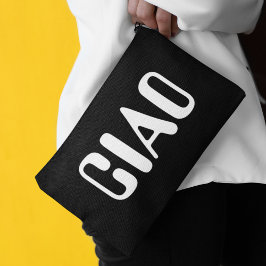 Ciao Black & White Bold Typografy Stylish Trendy Zubehörtasche