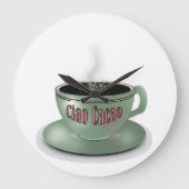 Ciao Cacao Green Coffee Cup Große Wanduhr (Vorderseite)