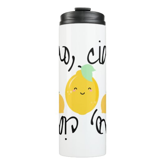 Ciao, Ciao! (mit Zitronen (Limonen)) Thermosbecher (Vorderseite)