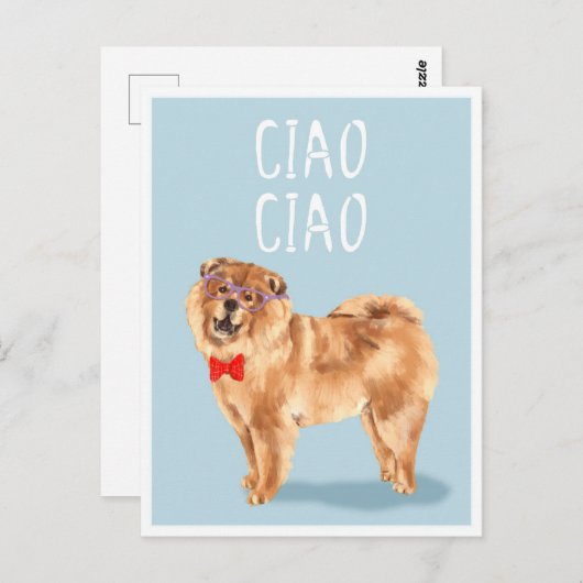Ciao Ciao sagt Chow Chow Dog Funny Pub Postkarte (Vorne/Hinten)