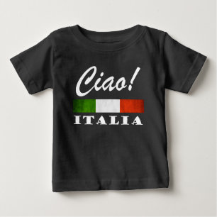 Ciao! Grüne weiße rote Italien Flagge Italiens Baby T-shirt