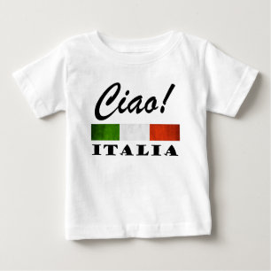 Ciao! Grüne weiße rote Italien Flagge Italiens Baby T-shirt