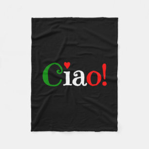 Ciao! Gruß in den Farben der italienischen Flagge  Fleecedecke
