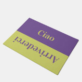 Ciao - Grüße auf Italienisch - Lavendel & Grün Fußmatte (Schrägansicht)