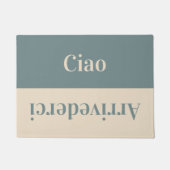 Ciao - Grüße auf Italienisch - Türkis und Beige Fußmatte (Vorderseite)