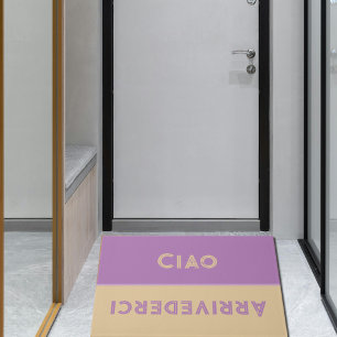 Ciao - Grüße in italienisch beige&lavender Fußmatte