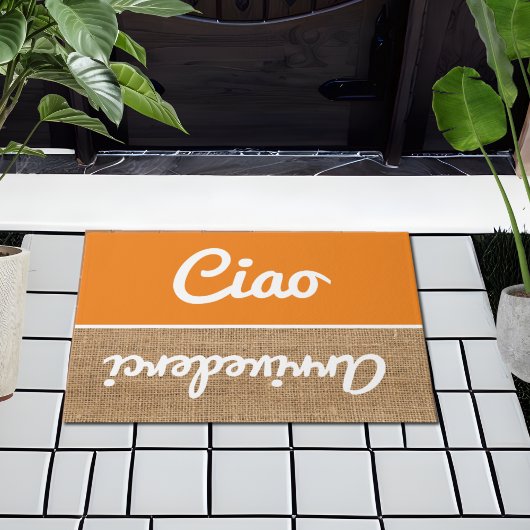 Ciao - Grüße in rustikaler Doormat Fußmatte