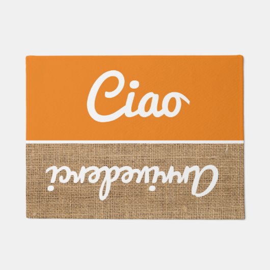 Ciao - Grüße in rustikaler Doormat Fußmatte (Vorderseite)