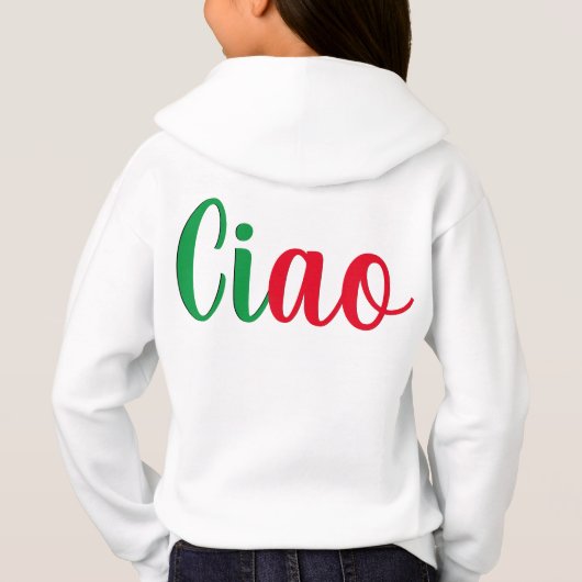 Ciao - handgeschriebener Gruß auf Italienisch Hoodie (Rückseite)