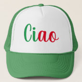 Ciao - handgeschriebener Gruß auf Italienisch Truckerkappe (Vorderseite)