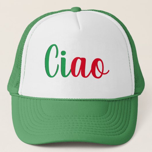 Ciao - handgeschriebener Gruß auf Italienisch Truckerkappe (Vorderseite)
