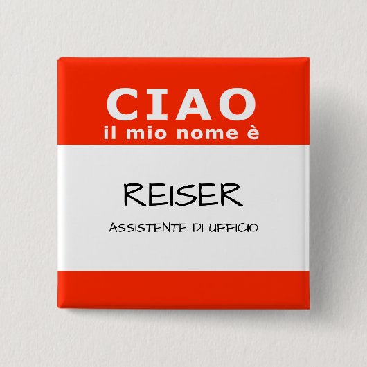 CIAO il mio nome e Button (Vorderseite)