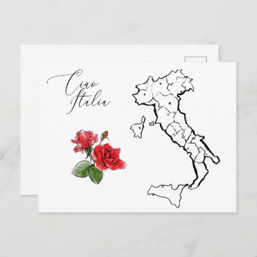 *~* Ciao Italia Italienische Sprachkarte Italien Postkarte (Vorne/Hinten)