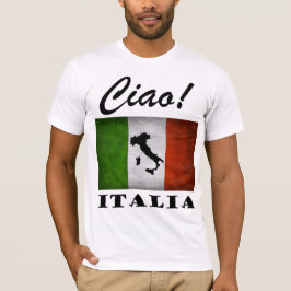 Ciao! Italia Tricolore Italienische Flagge Karte I T-Shirt
