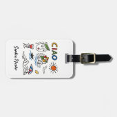 Ciao! Italian Amalfi Coast Hand Drawn Custom Name Gepäckanhänger (Vorderseite horizontal)