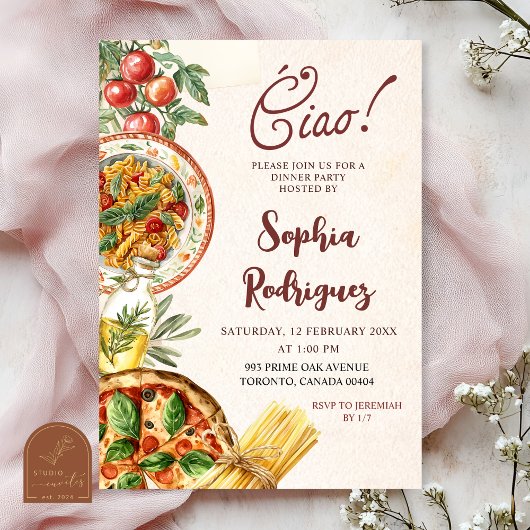 Ciao Italian Dinner Party Invitation Einladung