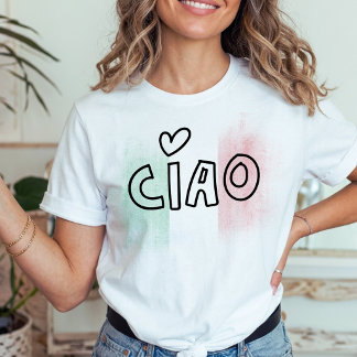 CIAO Italian flag green white red Italy  T-Shirt